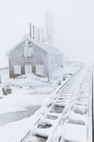 Cog railway at the summit of Mount Washington