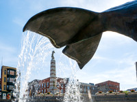 Whale tail fountain, New London